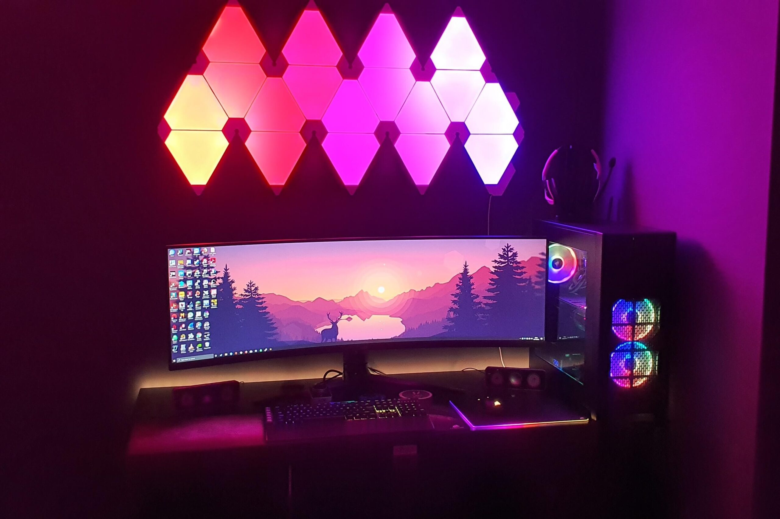 Best Nanoleaf gaming room design ideas inspiration 7