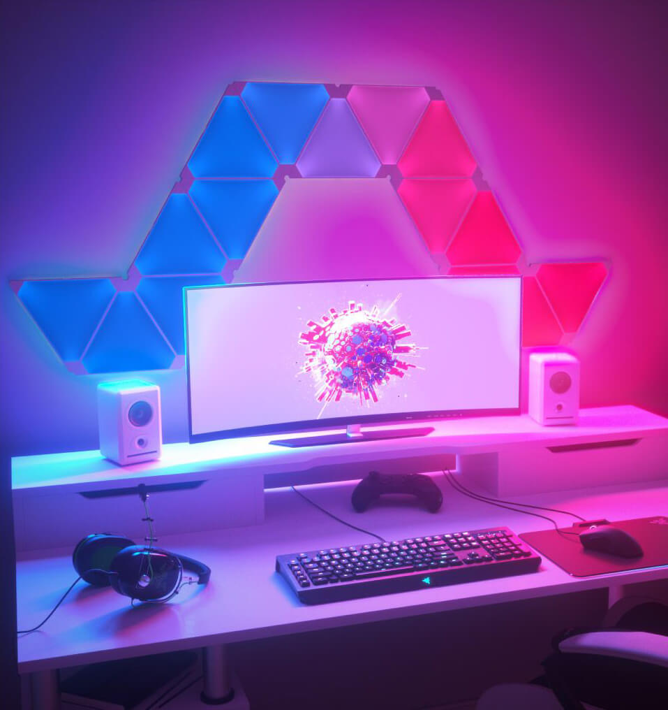 Best Nanoleaf gaming room design ideas inspiration 8